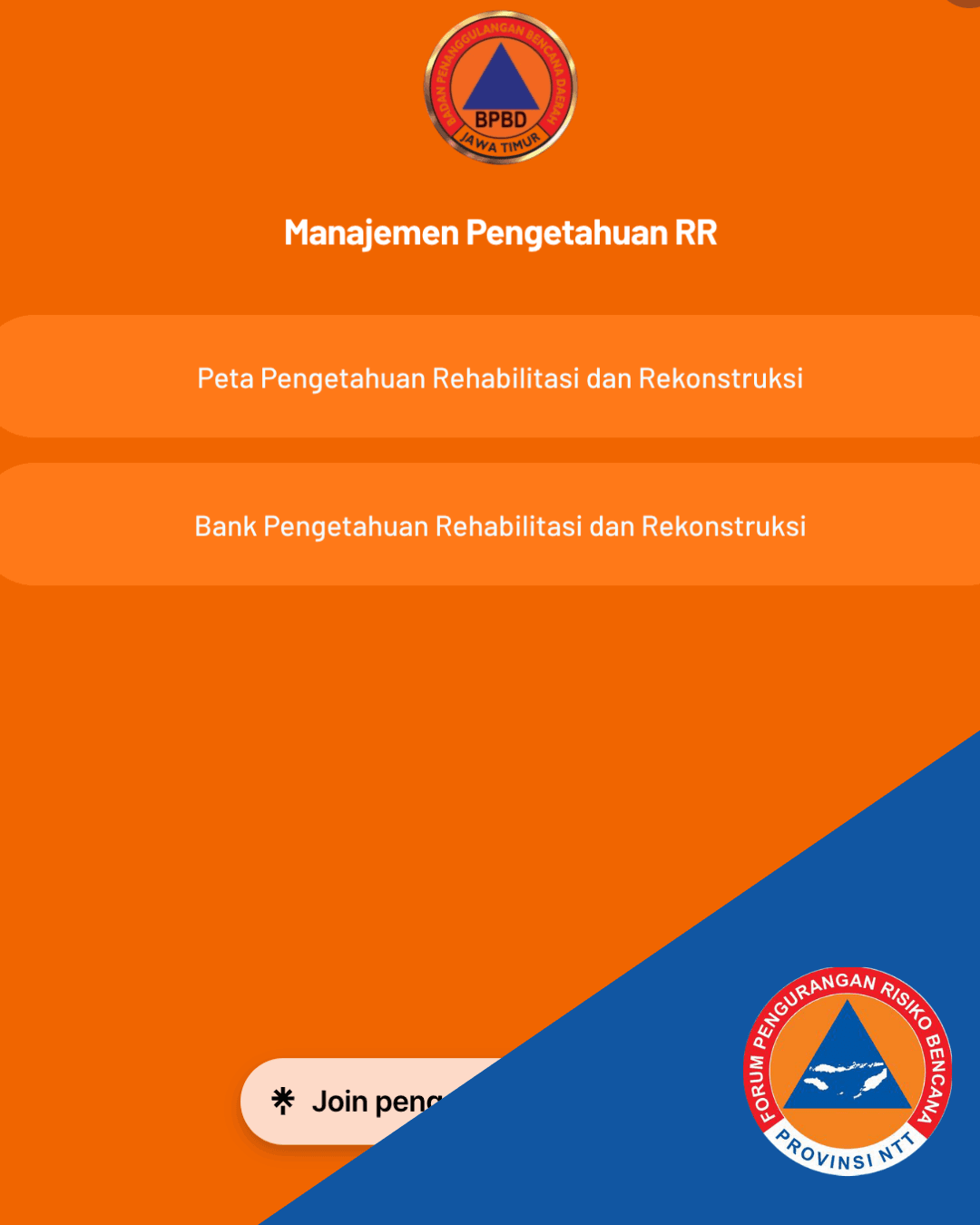 Portal Manajemen Pengetahuan RR (Rehabilitasi, Rekonstruksi) Pasca Bencana BNPB