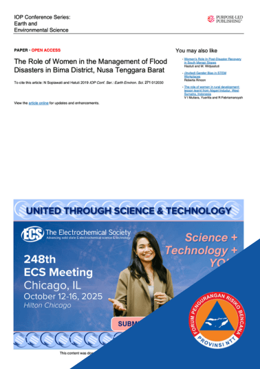 The Role of Women in the Management of Flood DIsasters in Bima District, Nusa Tenggara Barat