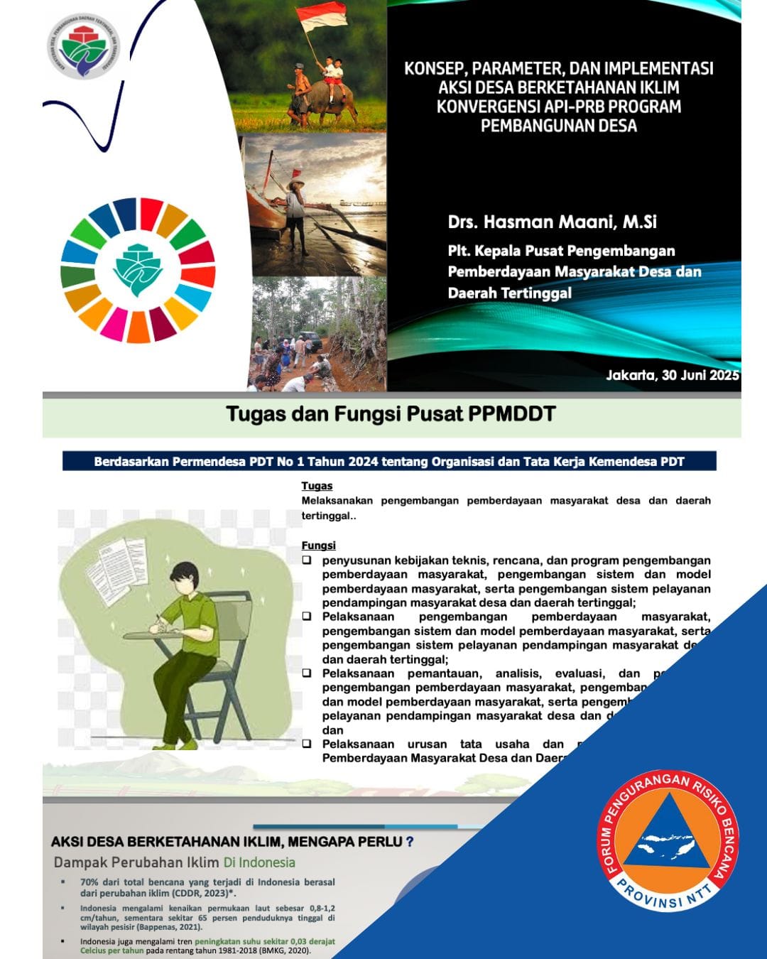 Konsep, Parameter, dan Implementasi Aksi Desa Berketahanan Iklim Konvergensi API-PRB Program Pembangunan Desa