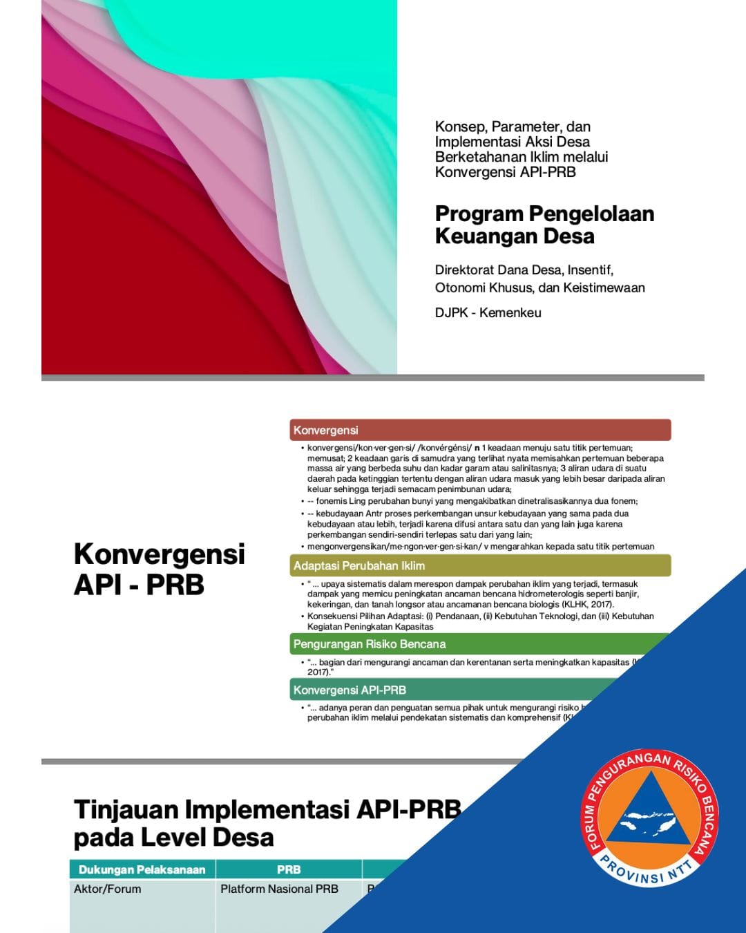 Konsep, Parameter, dan Implementasi Aksi Desa Berketahanan Iklim melalui Konvergensi API-PRB