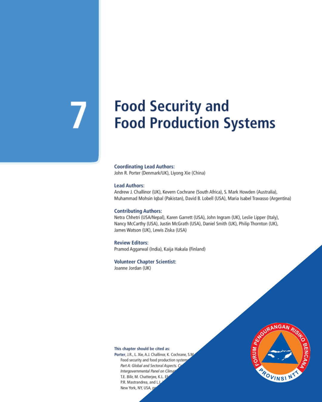 Food Security and Food Production Systems
